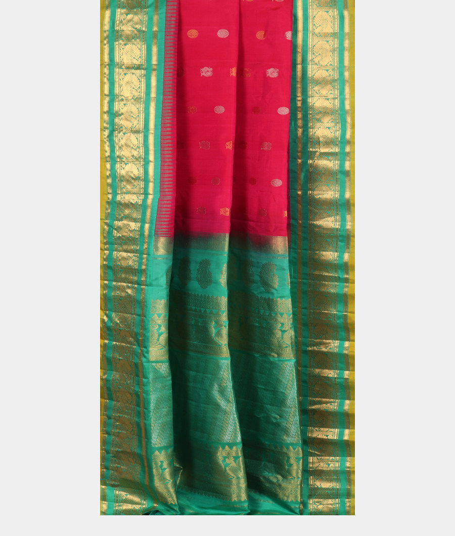 Magenta Gadwal Silk Saree T3324602