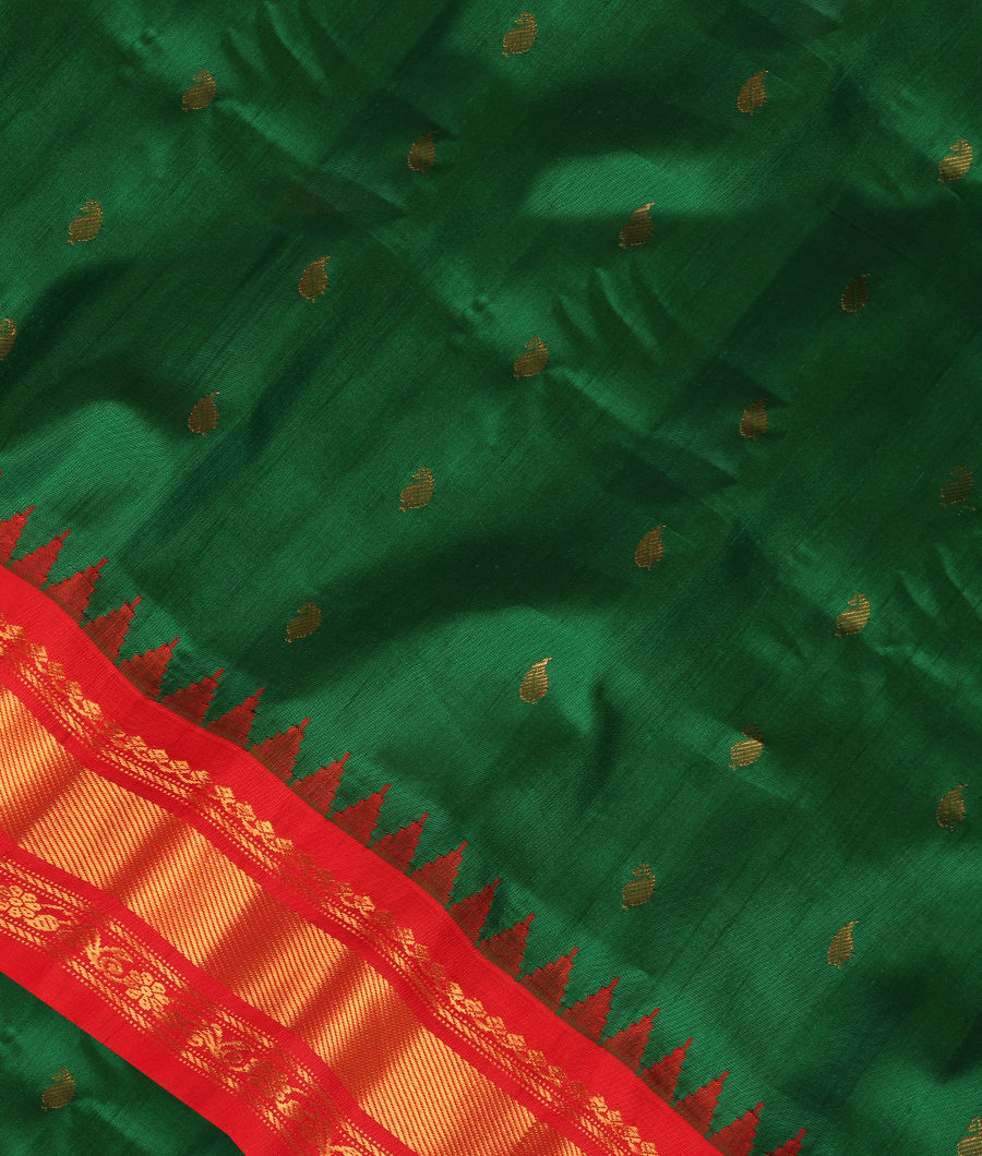 Green Gadwal Silk Saree T332488-image