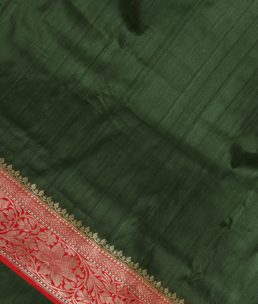 Green Banaras Tussar Saree T9789-image