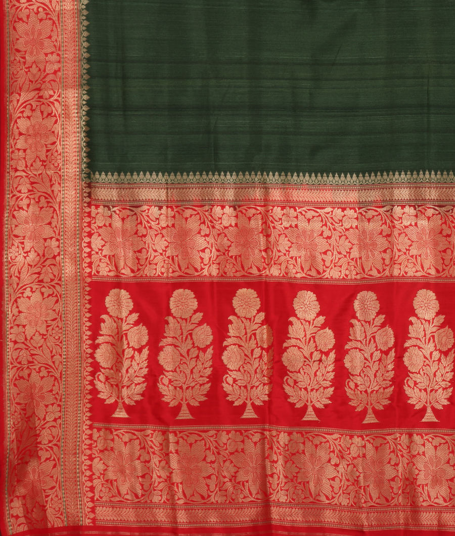 Green Banaras Tussar Saree T97894