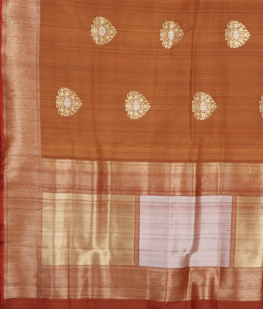 Dark Beige Tussar Georgette Saree LJI26154