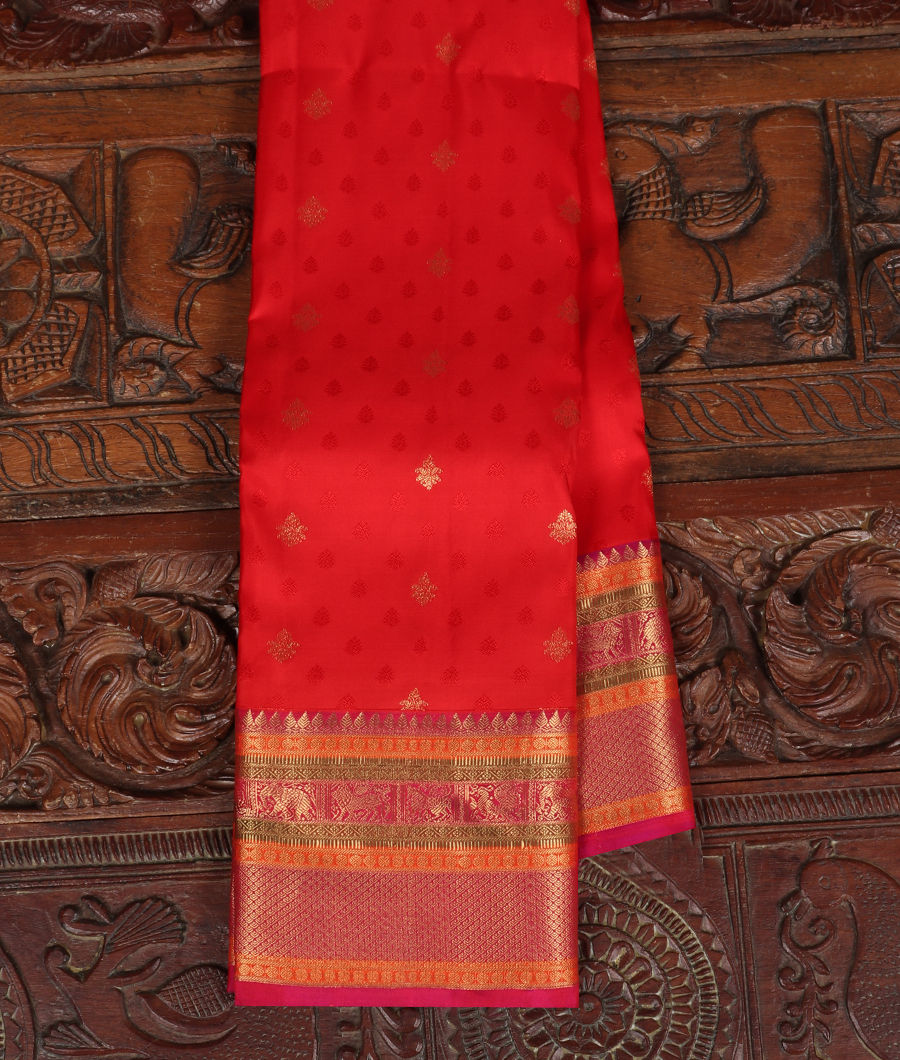 Red Soft Silk Saree T333665-image