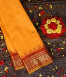 Yellow Gadwal Silk Saree T2347051