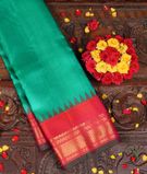 Bluish Green Gadwal Silk Saree T3325451