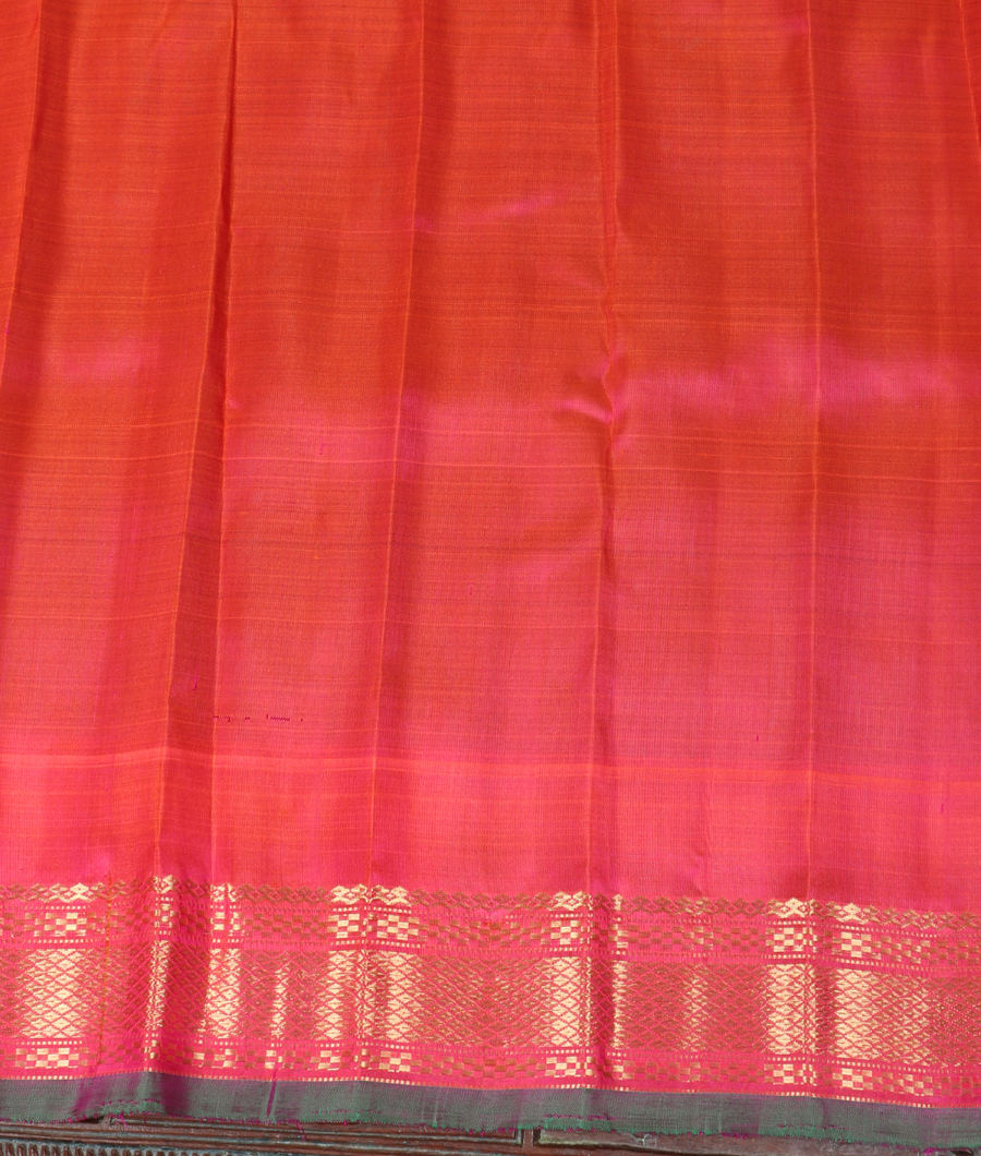 Bluish Green Gadwal Silk Saree T3325453