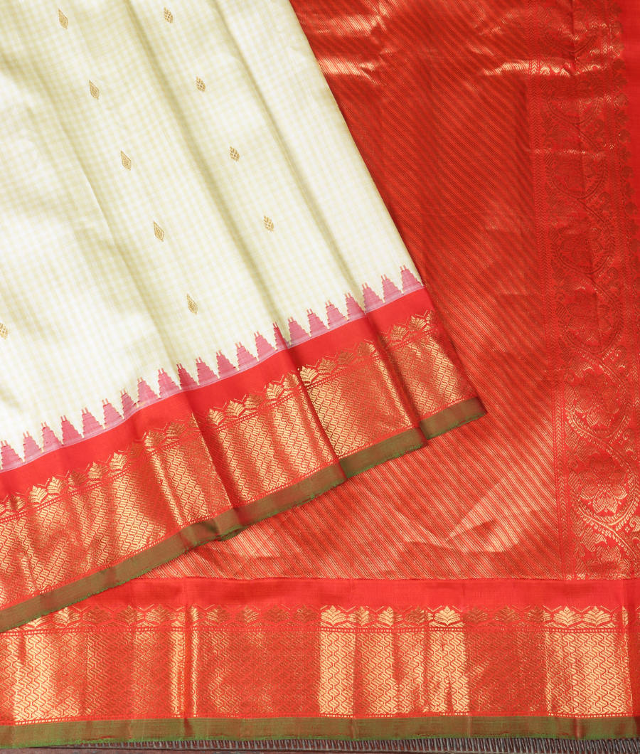 Cream Gadwal Silk Saree T3324722
