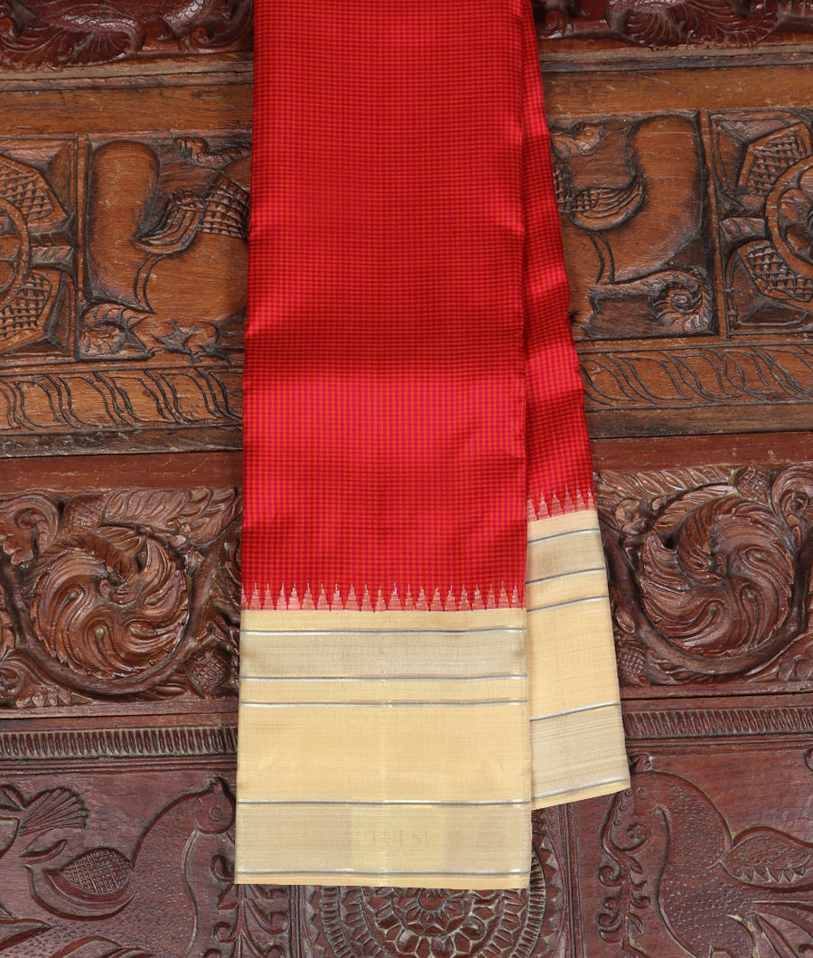 Pink and Orange Handwoven Kanjivaram Silk Saree T313550-image