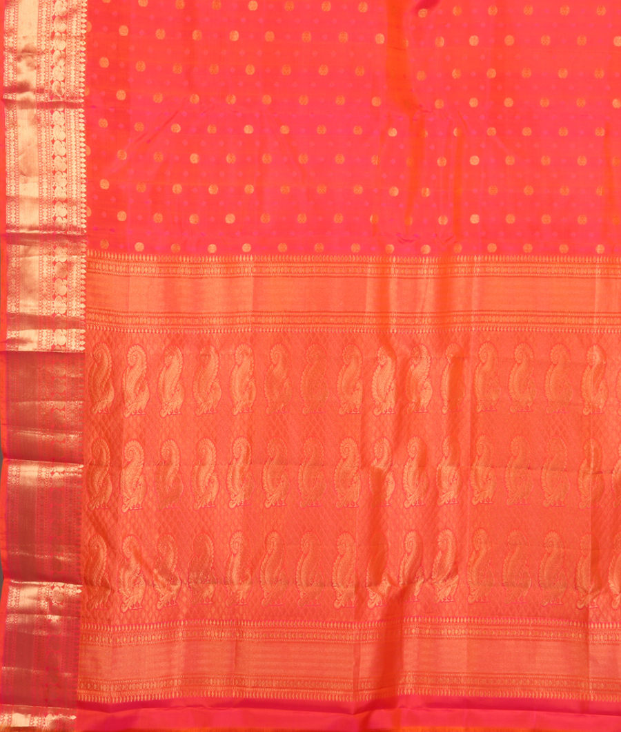 Orangish Pink Soft Silk Saree T3338024
