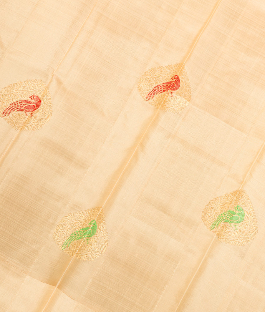 Cream Handwoven Kanjivaram Silk Dupatta T155013-image