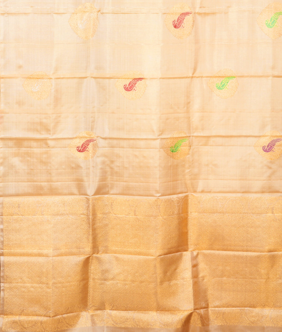 Cream Handwoven Kanjivaram Silk Dupatta T1550133