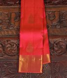 Orangish Pink Handwoven Kanjivaram Silk Saree T3245141