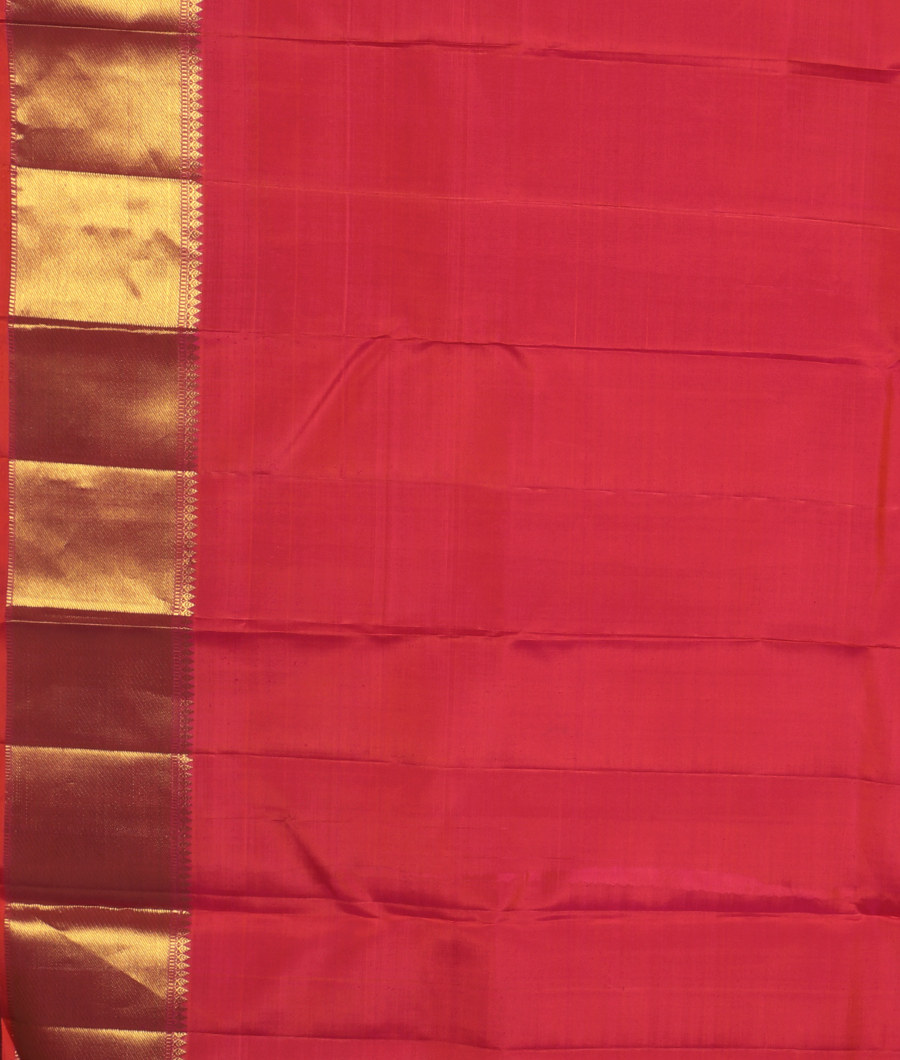 Orangish Pink Handwoven Kanjivaram Silk Saree T3245143