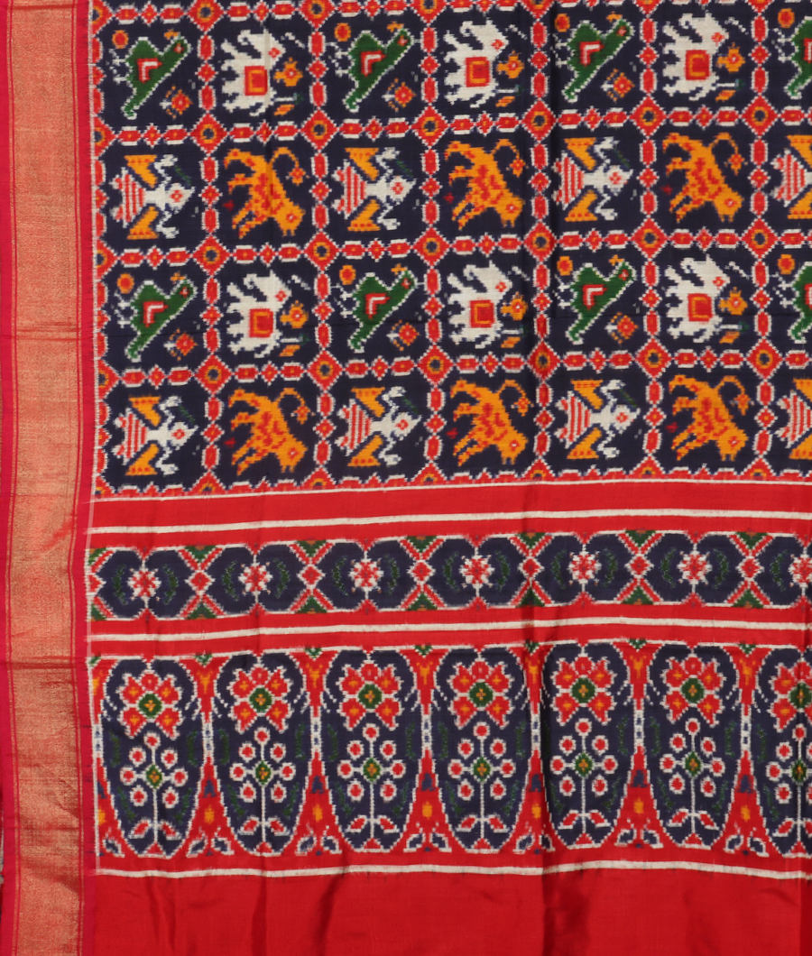 Blue Patan Patola Silk Dupatta T2810573