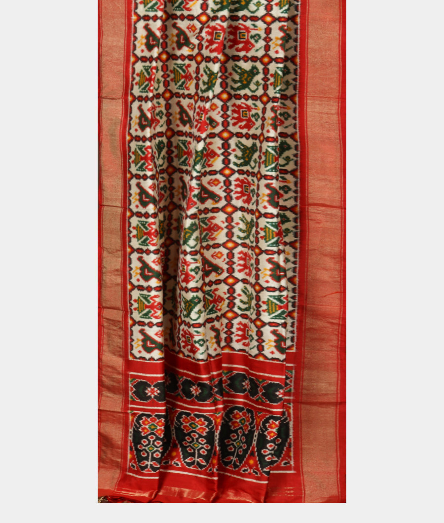Off White Patan Patola Silk Dupatta T764342