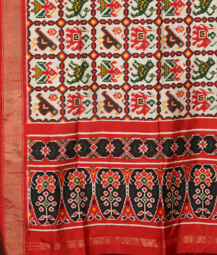 Off White Patan Patola Silk Dupatta T764343