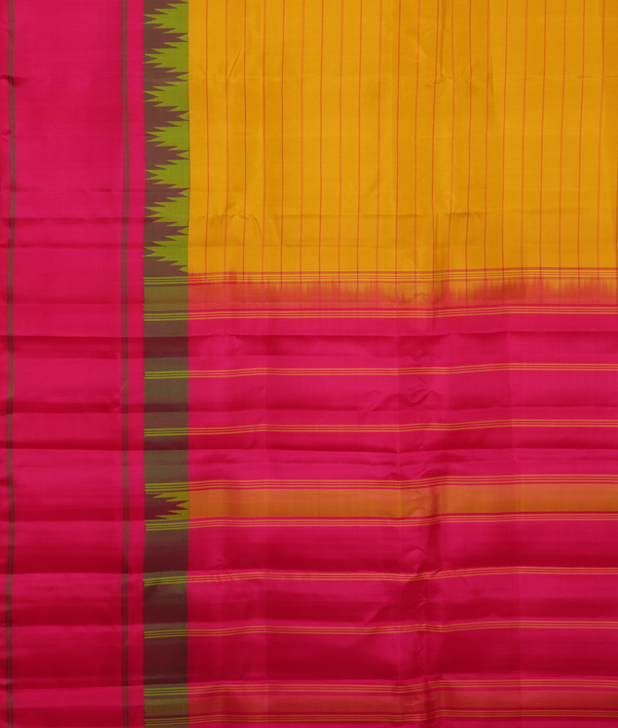 Yellow Handwoven Kanjivaram Silk Saree T3181444