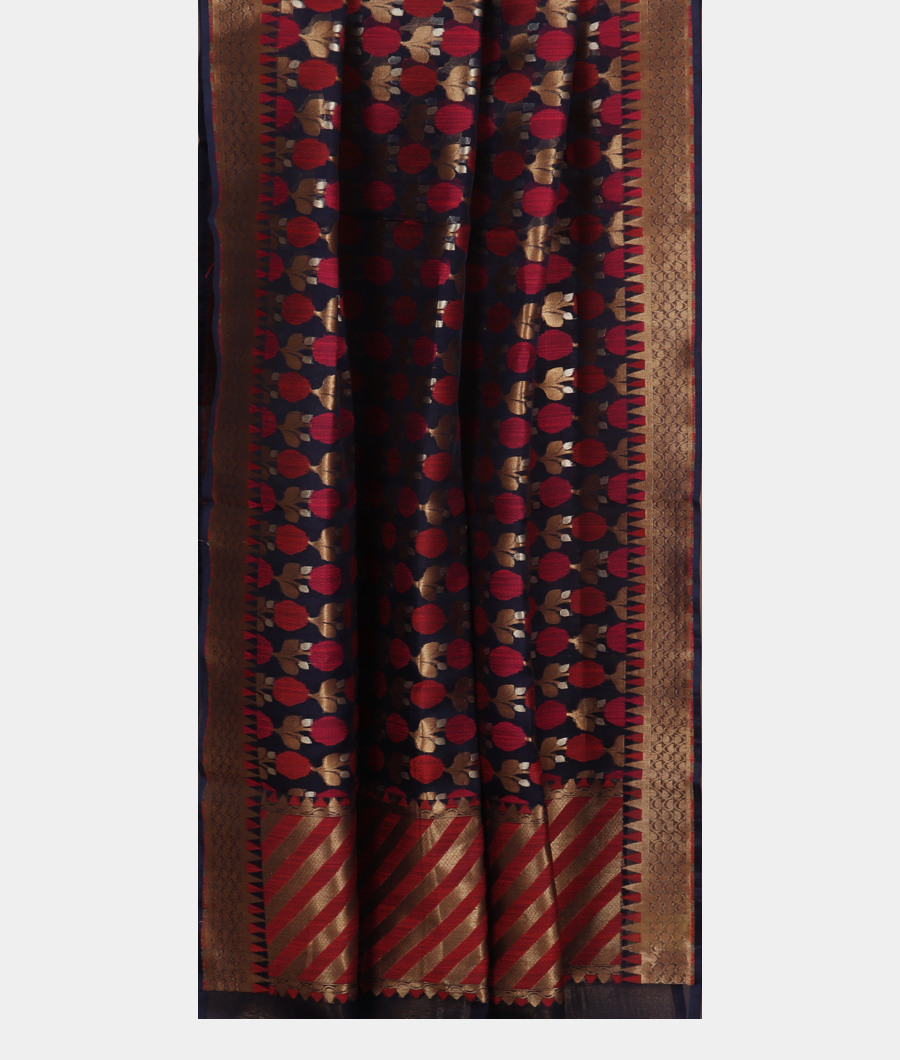 Blue Woven Organza Saree T3109842