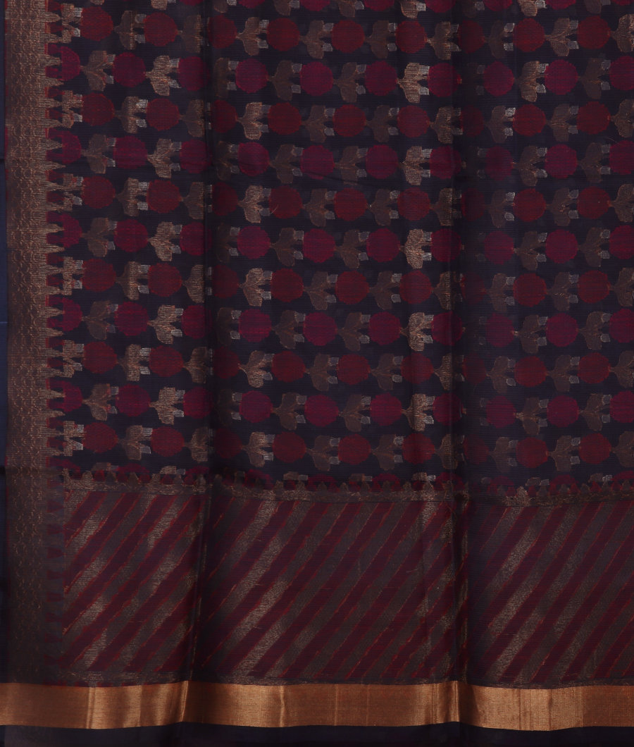 Blue Woven Organza Saree T3109843