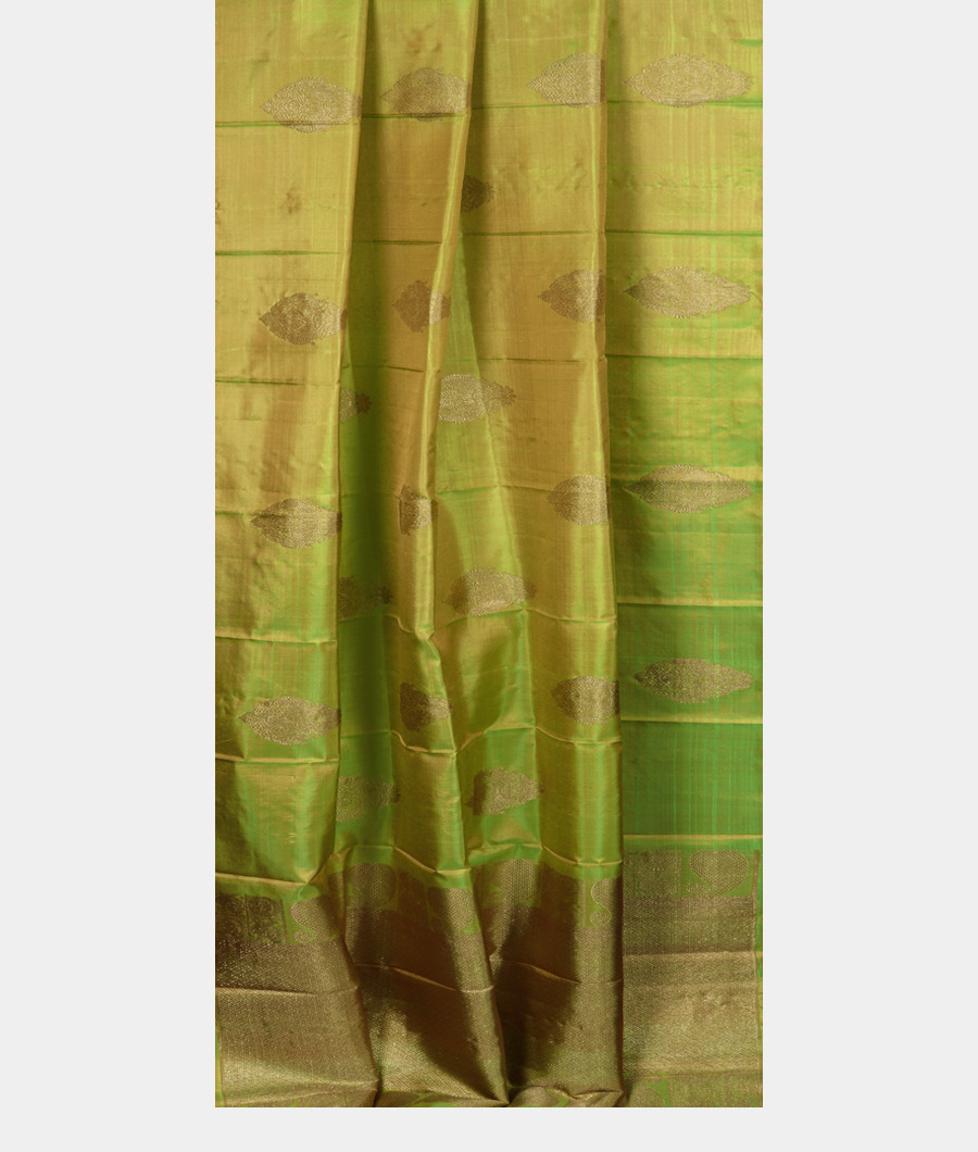 Yellowish Green Kanjivaram Silk Dupatta T1195992