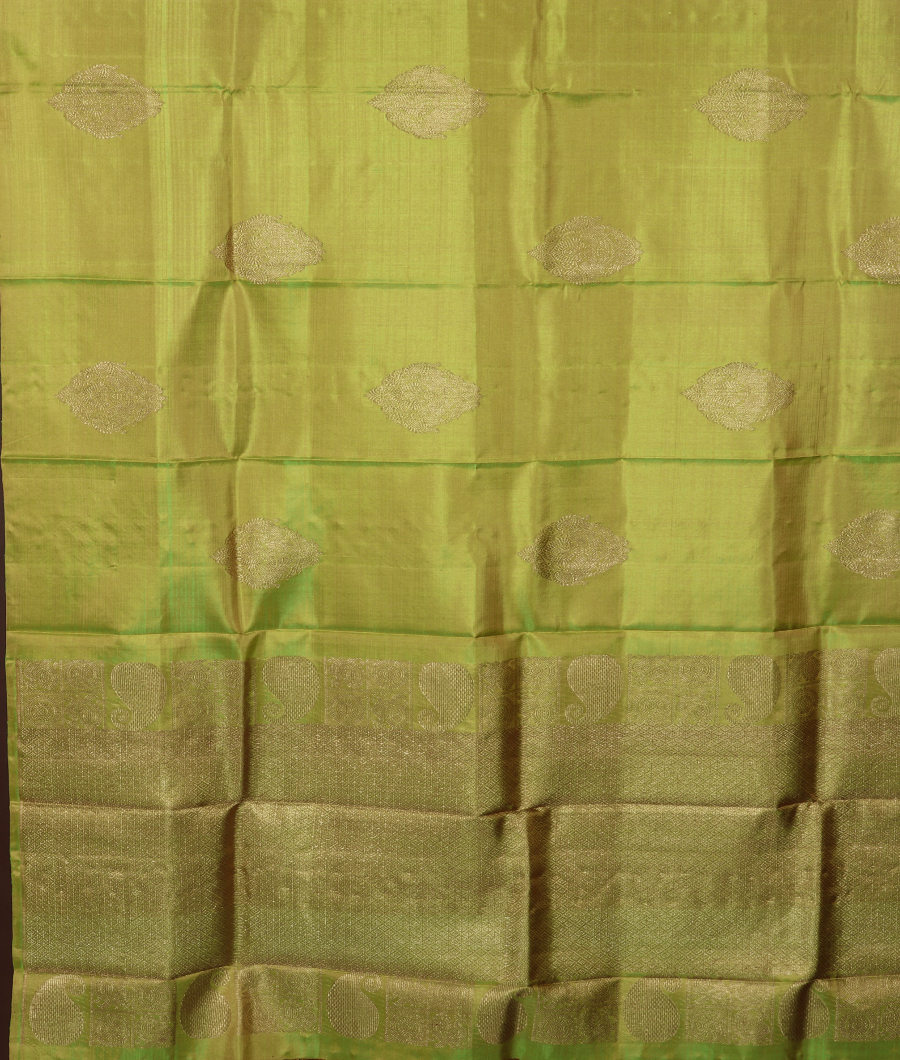 Yellowish Green Kanjivaram Silk Dupatta T1195993