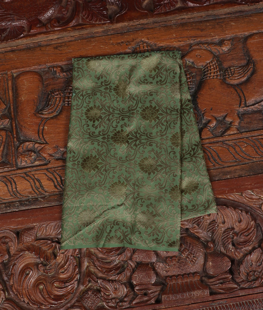 Green Handwoven Kanjivaram Silk Blouse T33529-image