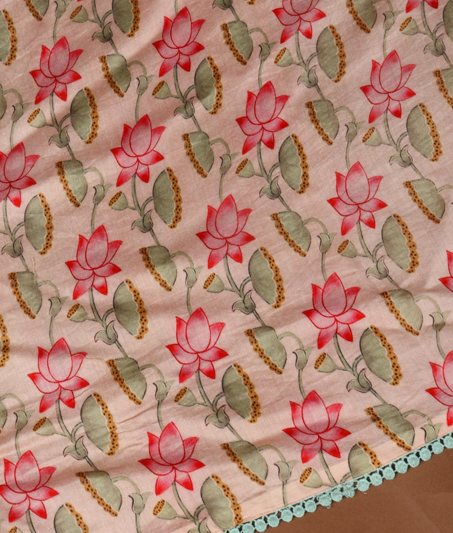 Blue Kora Organza Embroidery Saree T334880 5