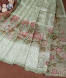 Green Kora Organza Embroidery Saree T3348773