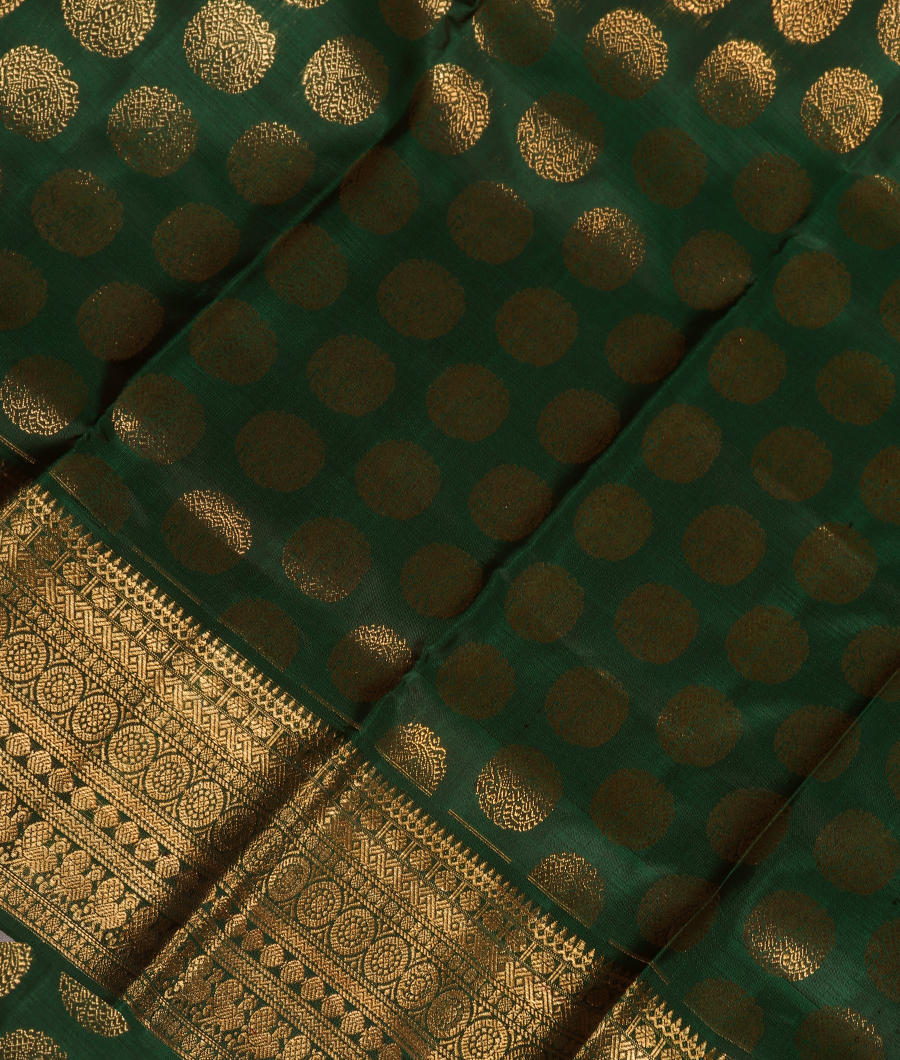 Green Handwoven Kanjivaram Silk Dupatta T331407-image