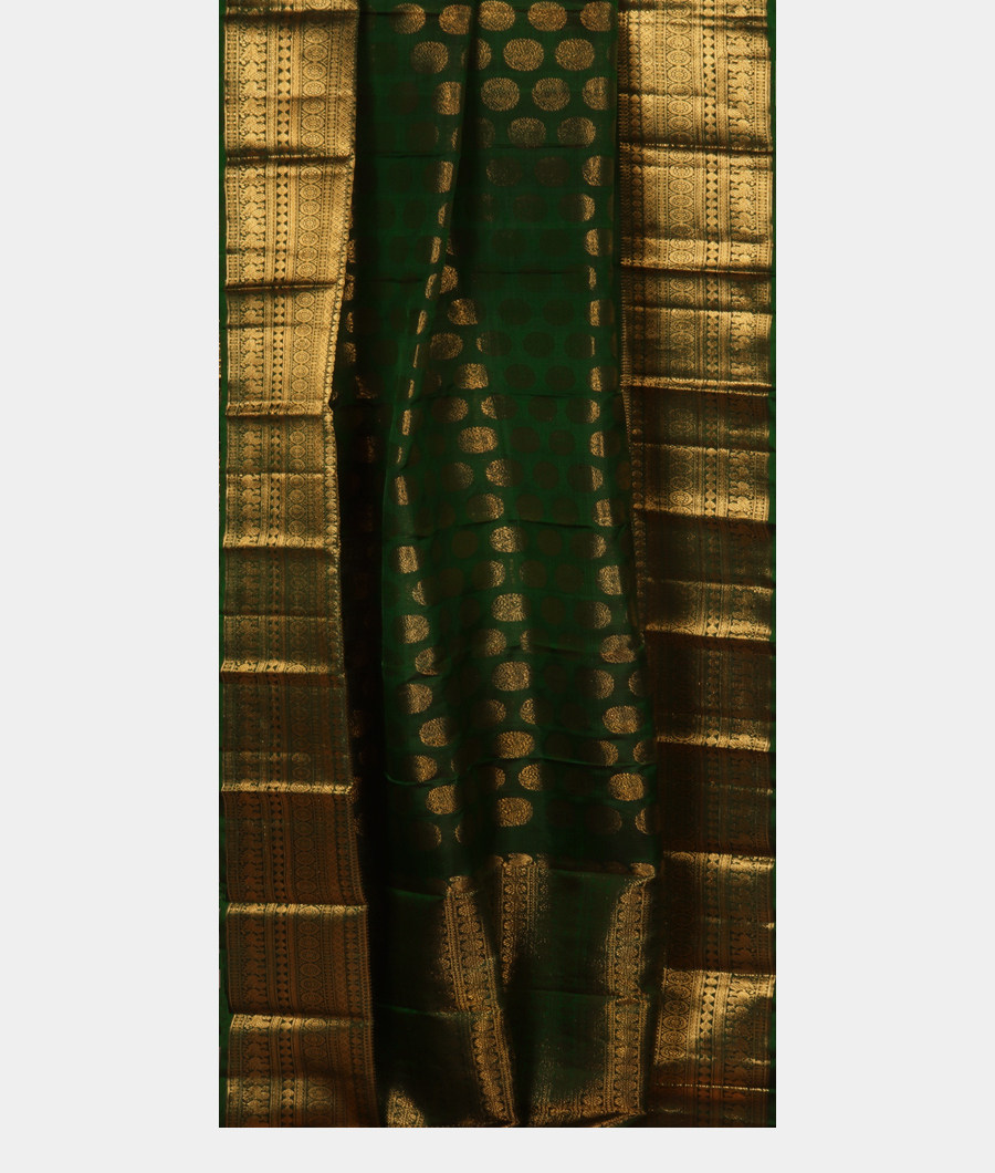 Green Handwoven Kanjivaram Silk Dupatta T3314072