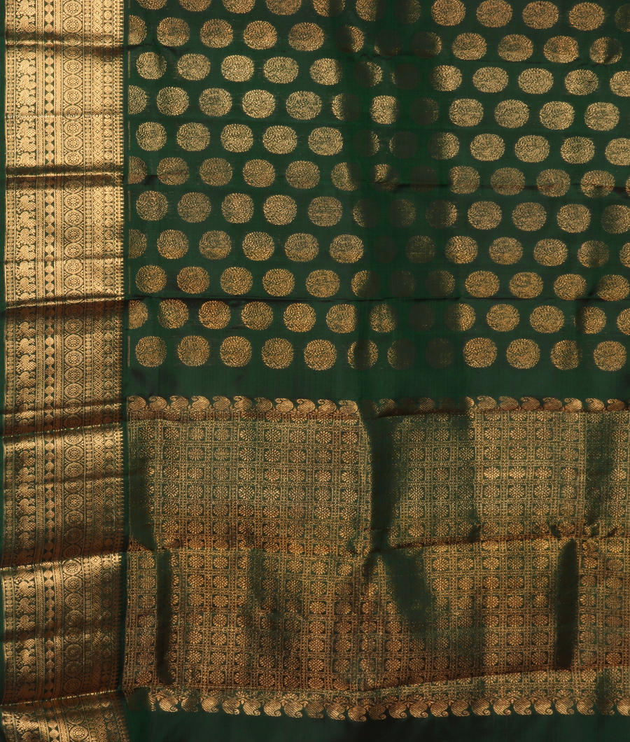 Green Handwoven Kanjivaram Silk Dupatta T3314073