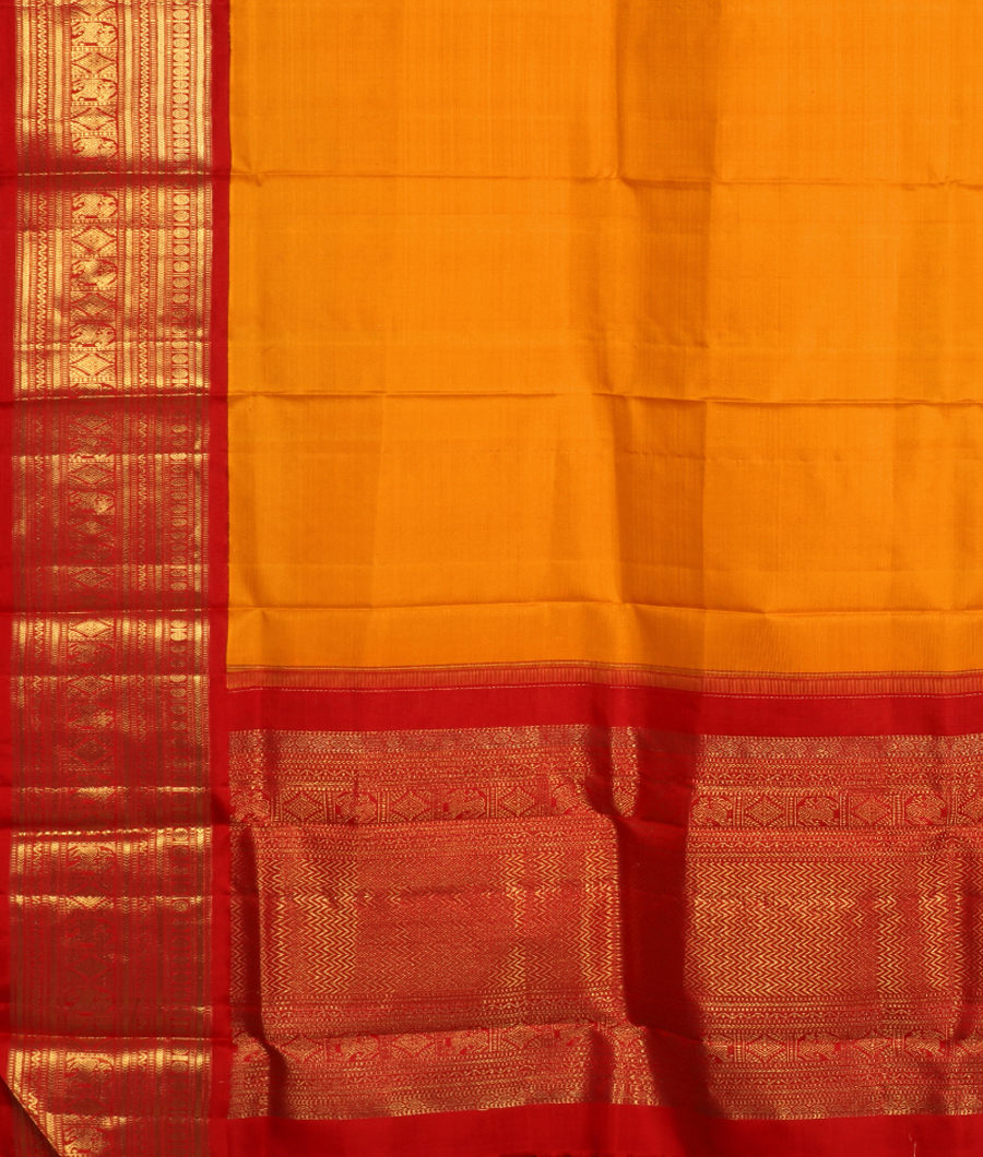 Yellow Handwoven Kanjivaram Silk Dupatta T2353193