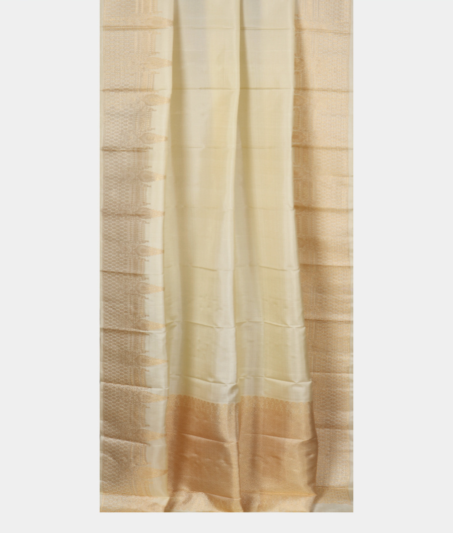 White Handwoven Kanjivaram Silk Dupatta T2532482
