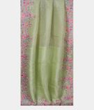 Green Kora Organza Embroidery Saree T3345622