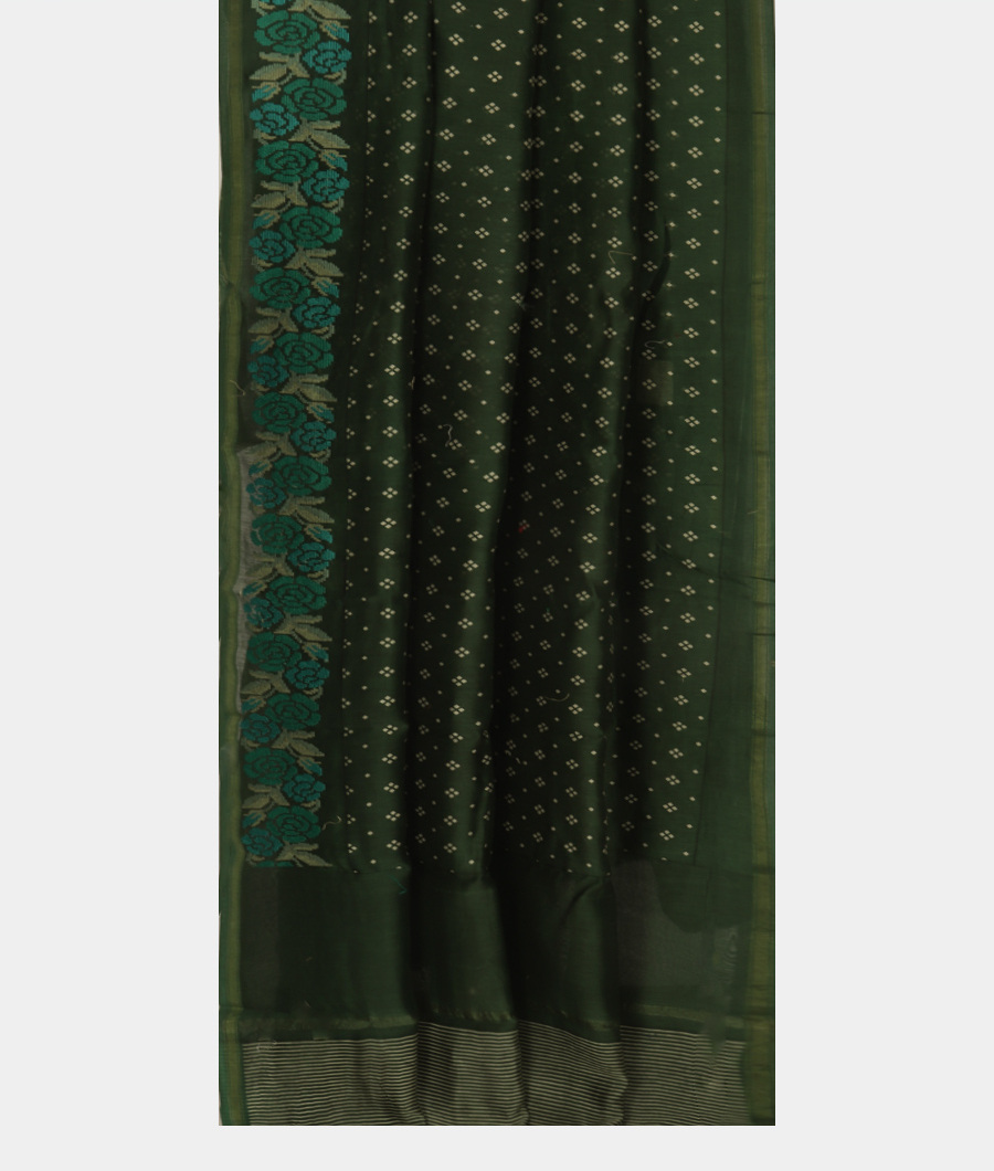 Green Soft Printed Cotton Saree T3185142