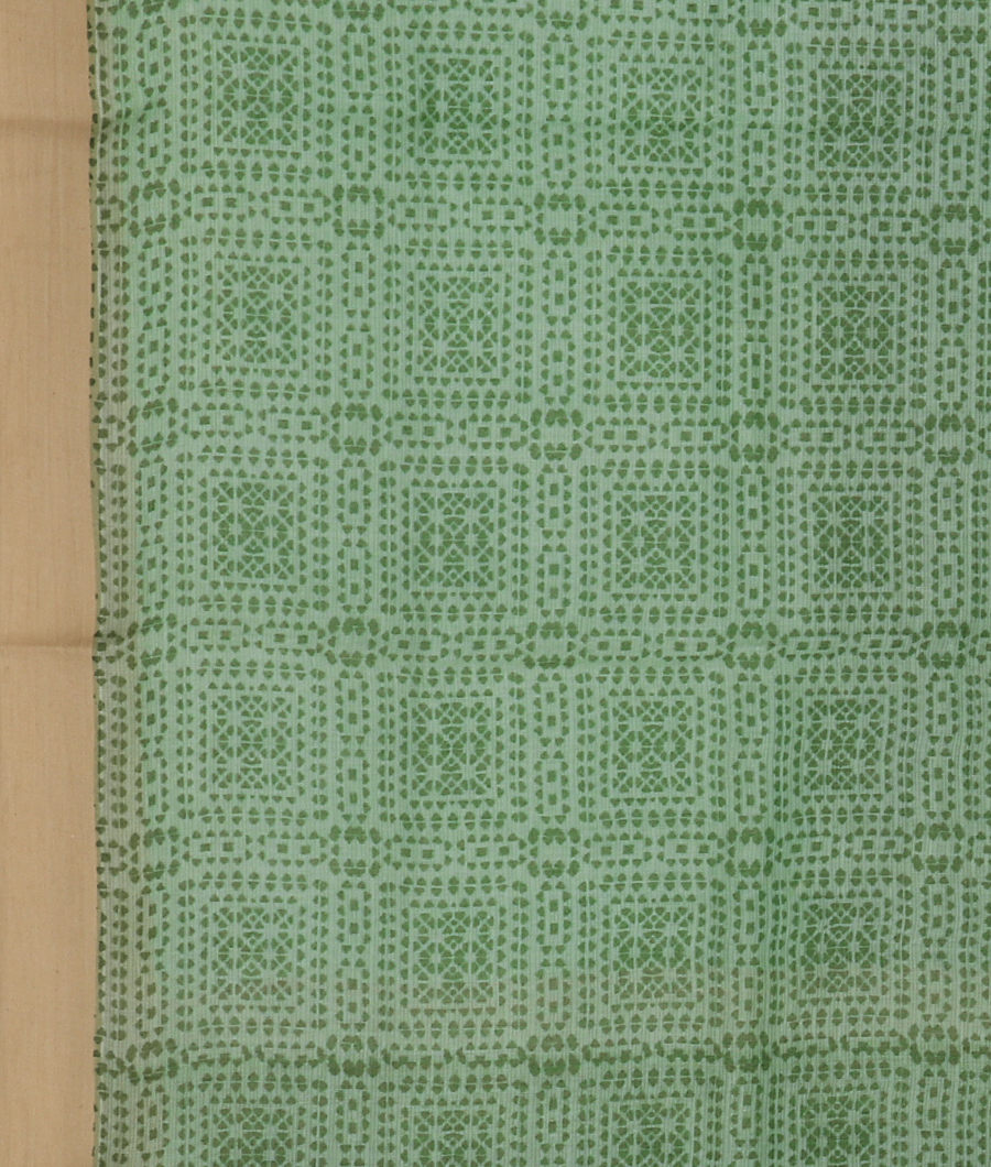 Green Kota Cotton Saree T3262323