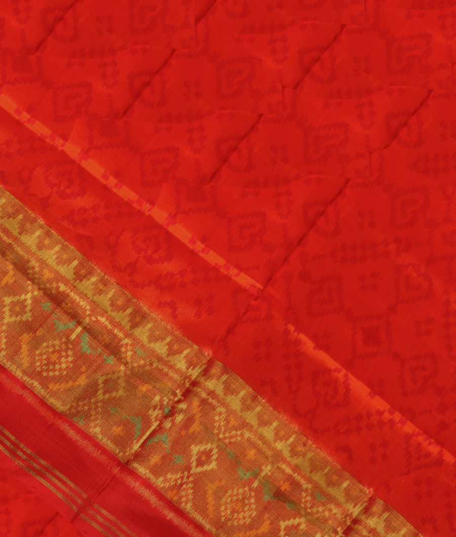 Rust Orange Patola Silk Saree T303985-image