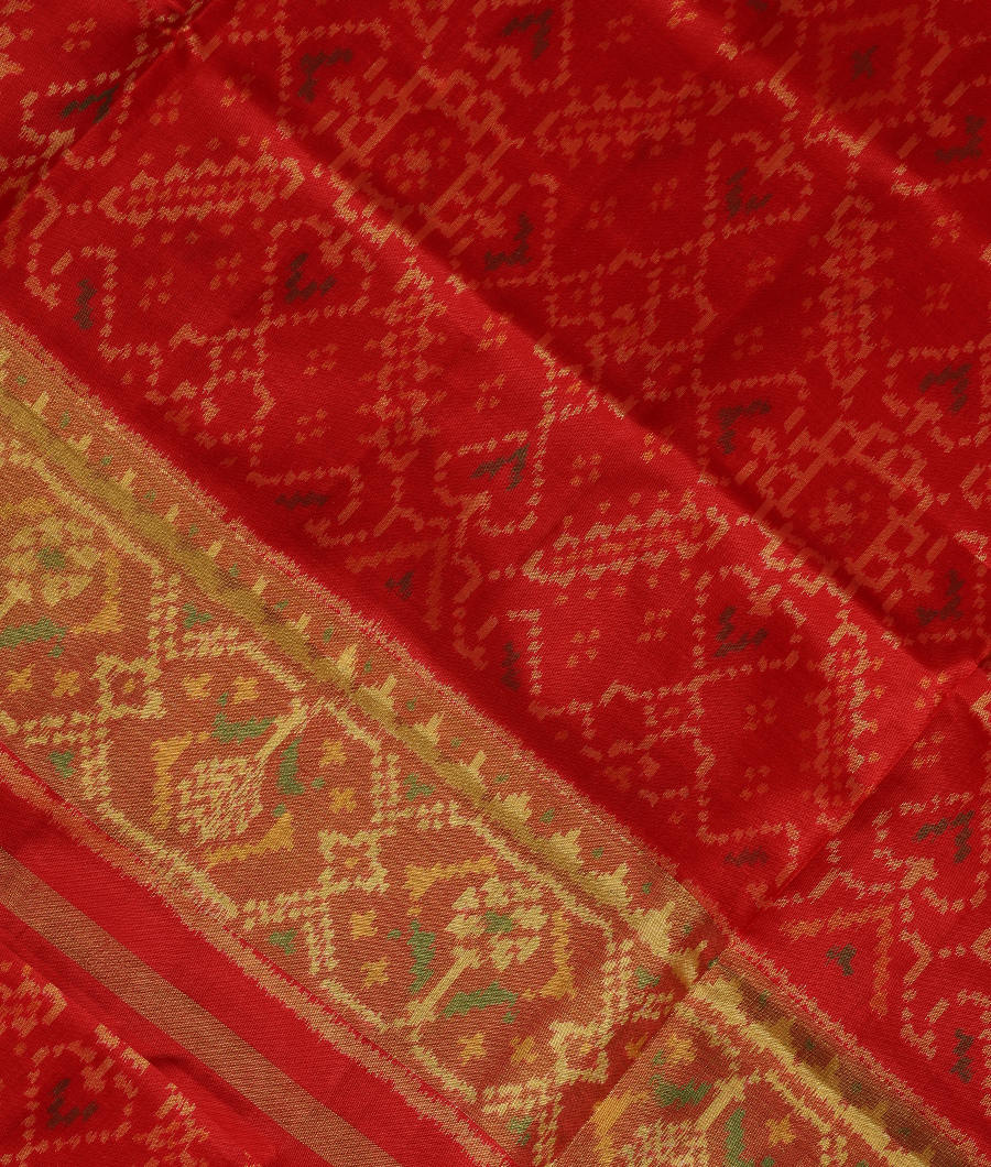 Red Patola Silk Saree T327372-image