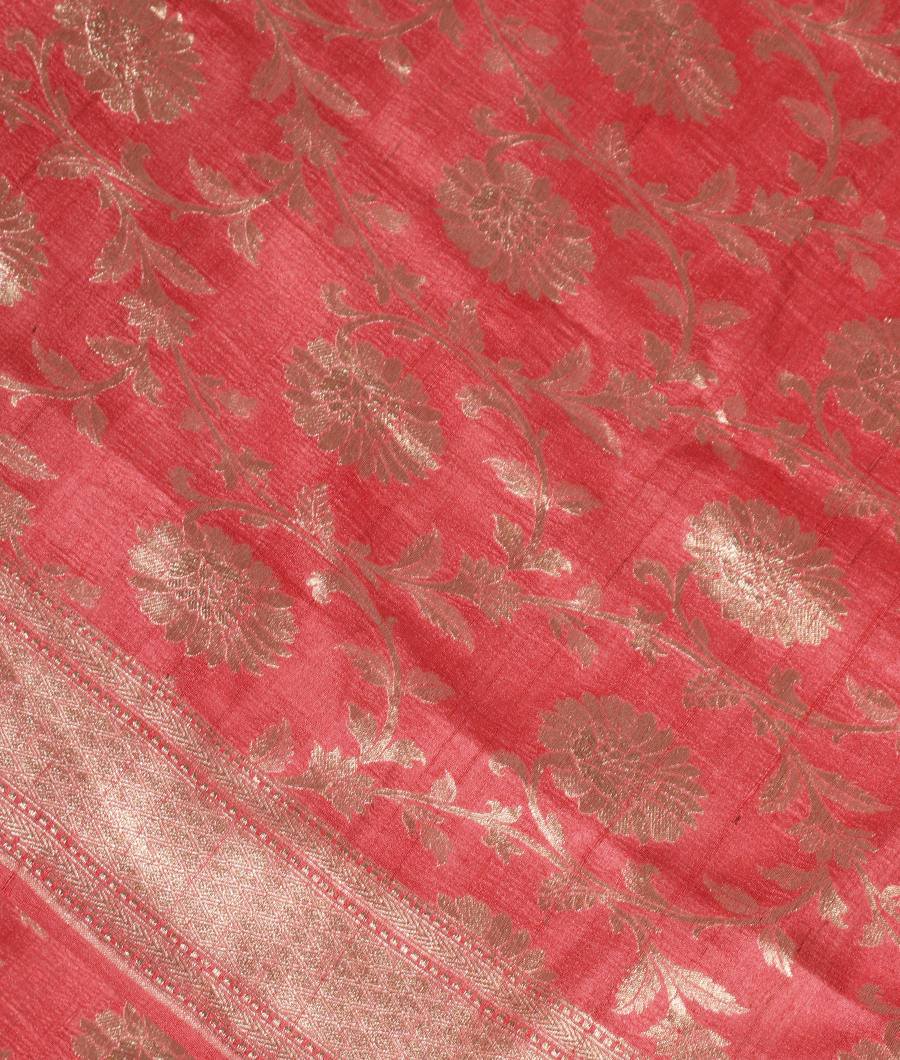 Pink Tussar Georgette Saree T335460-image