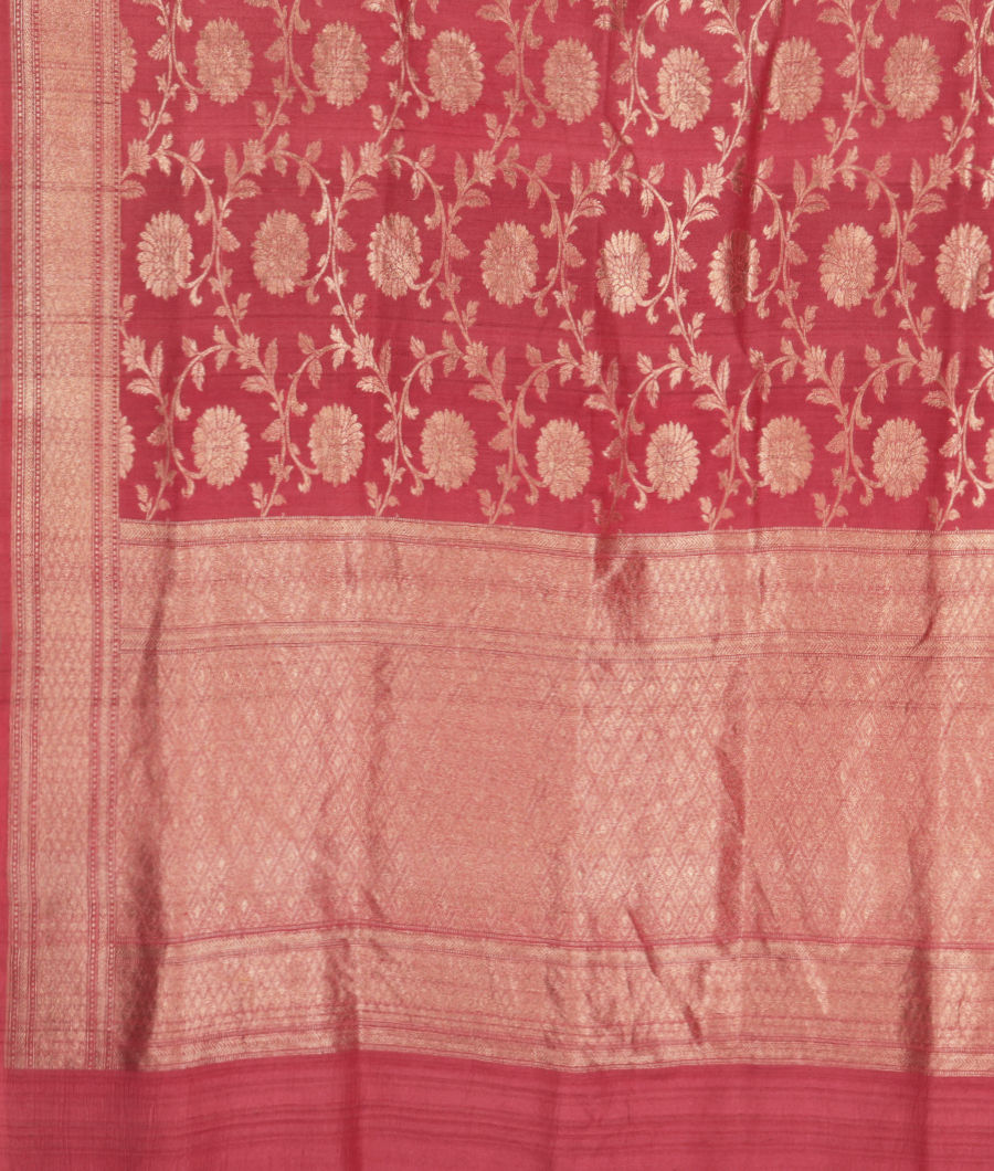 Pink Tussar Georgette Saree T3354604