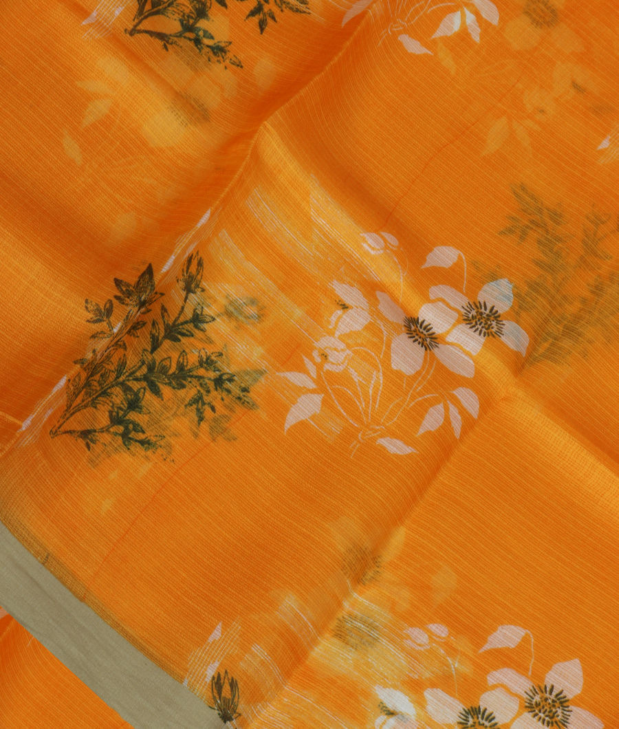 Yellow Kota Cotton Saree T326236-image