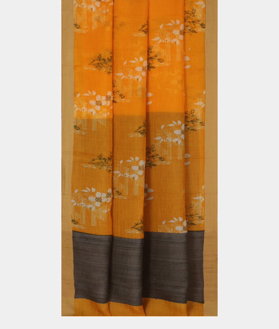 Yellow Kota Cotton Saree T3262362