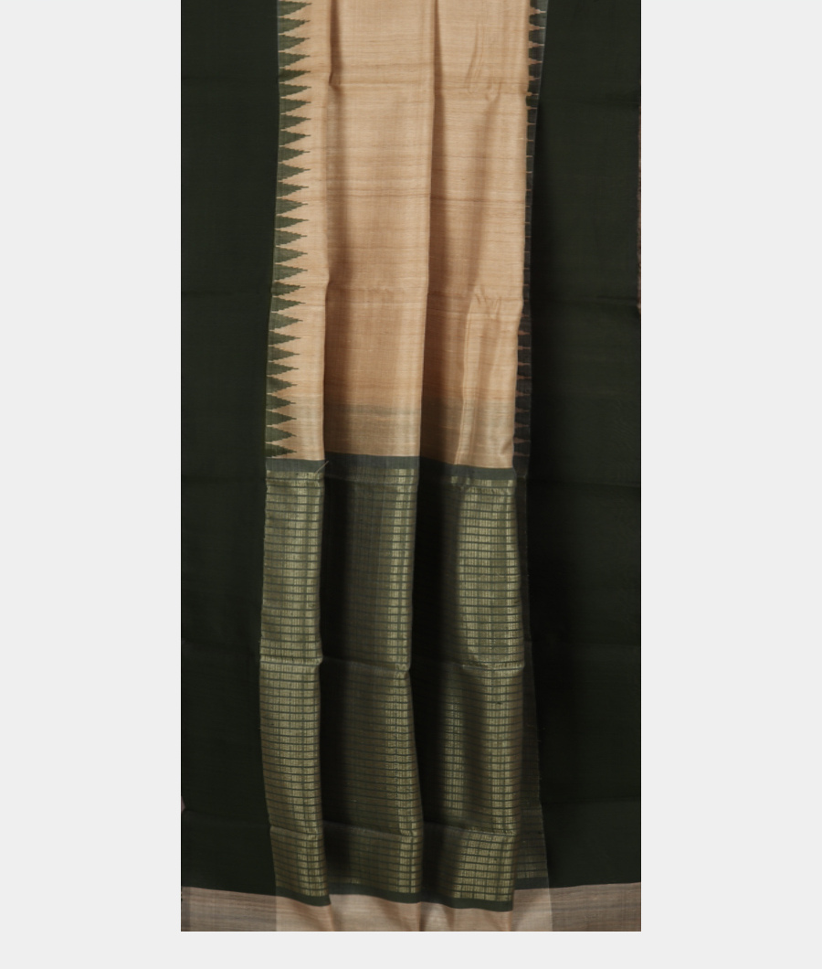 Beige Woven Tussar Saree T2972832