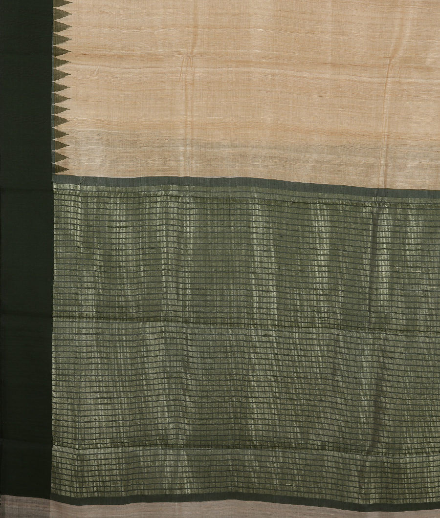 Beige Woven Tussar Saree T2972834
