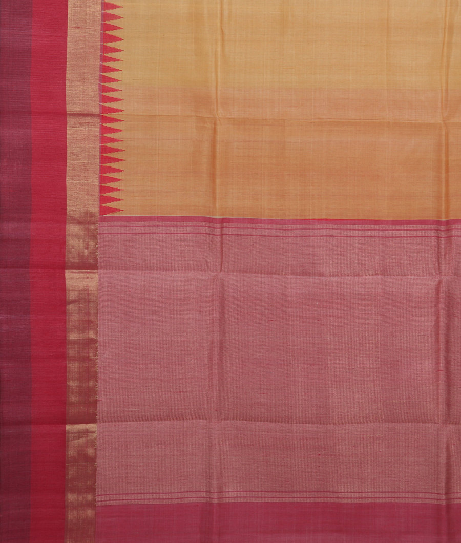Beige Woven Tussar Saree T2972734