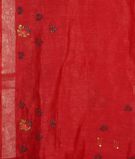 Red Linen Embroidery Saree T3350703