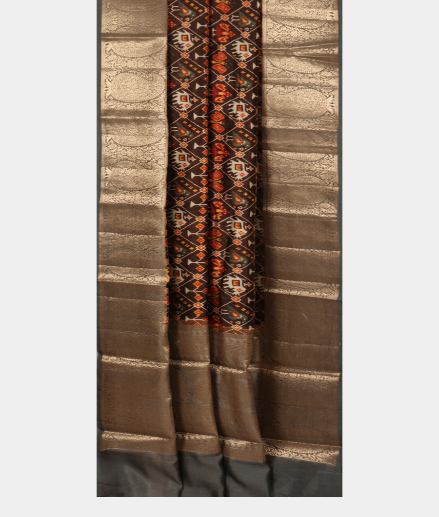 Deep Brown Chaniya Silk Saree T2973432