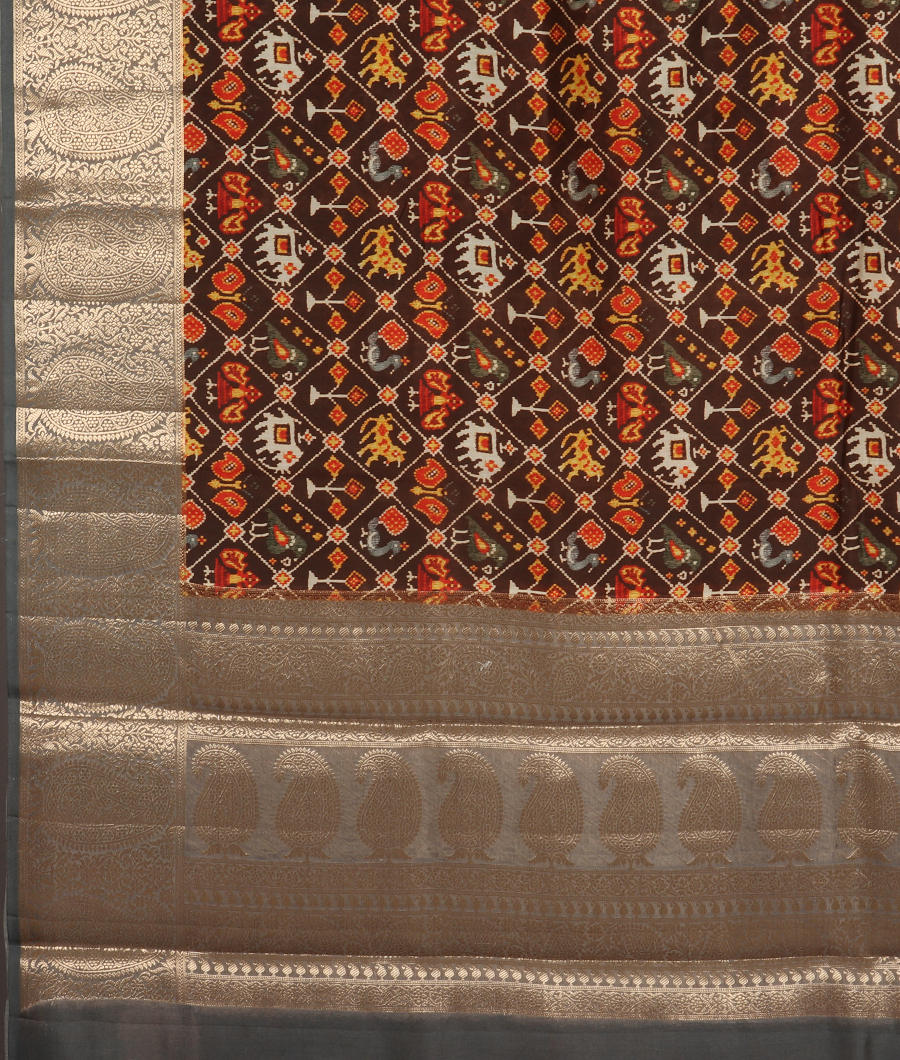 Deep Brown Chaniya Silk Saree T2973434