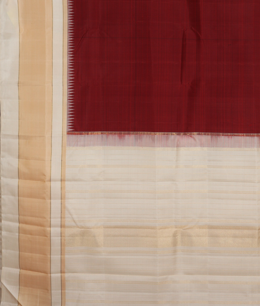 Black And Maroon Handwoven Kanjivaram Silk Saree T3323034