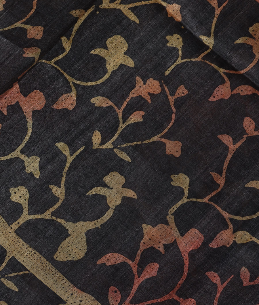 Grey Tussar Printed Saree T314348-image