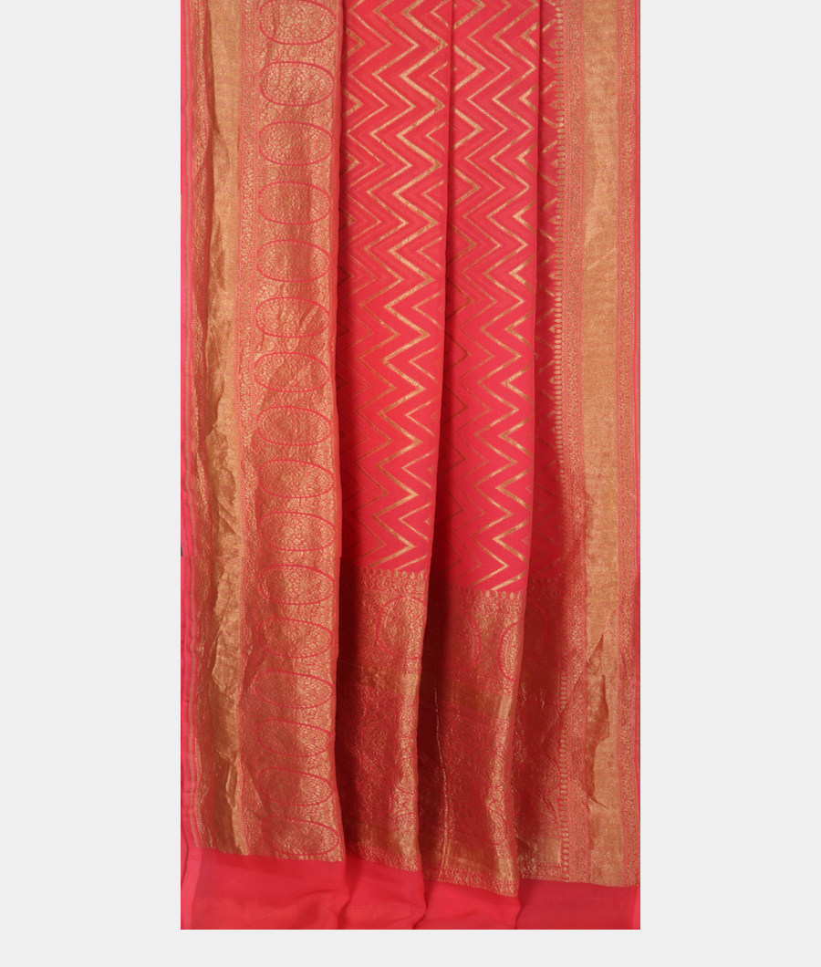 Pink Banaras Georgette Silk Saree T2355992